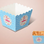 Ly Giấy Cupcake Vuông 100 Cái-Giao Kiểu Viền Và Họa Tiết Màu Ngẫu Nhiên