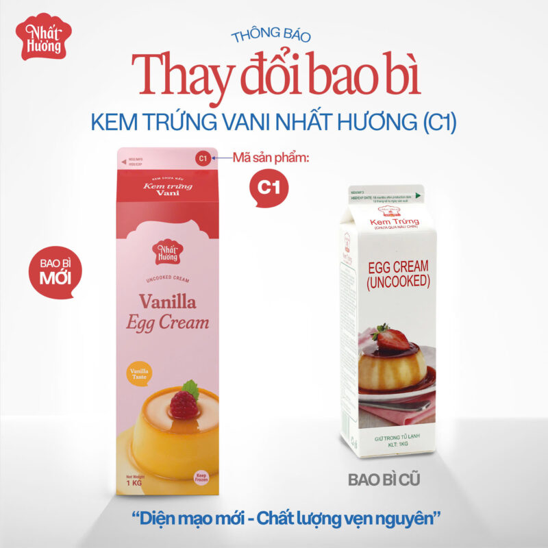 Kem Trứng Vani Nhất Hương - C1 (1 kg) 1 kem trung Kem Trứng Vani Nhất Hương - C1 (1 kg)