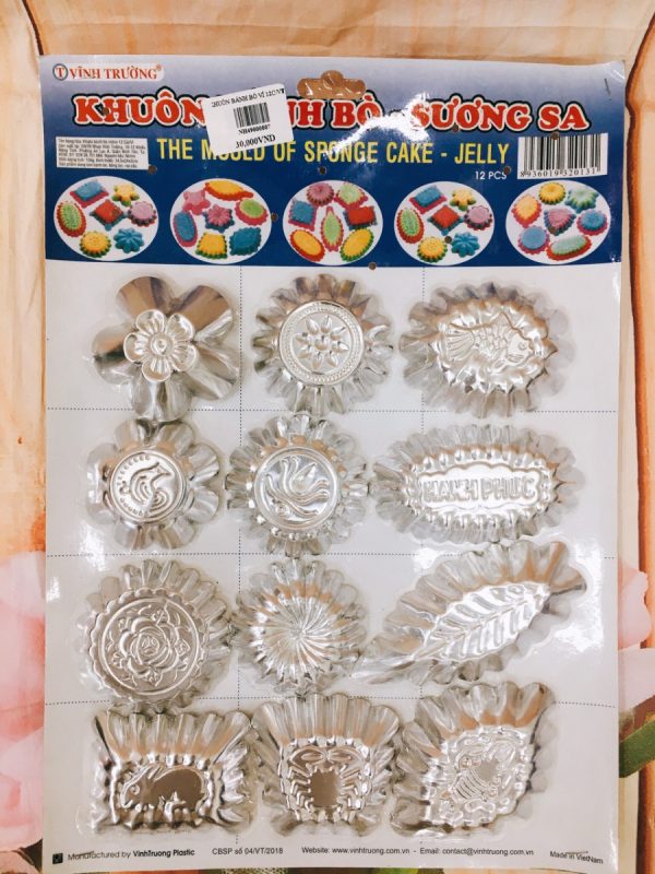 Bộ Khuôn Nhôm Bánh Bò Sương Sa 24 Cái- Giao Kiểu Mẫu Ngẫu Nhiên
