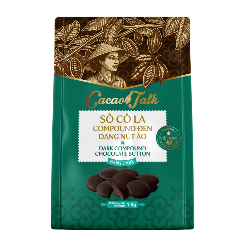 so-co-la-compound-den-dang-nut-ao-1kg Sô Cô La Compound Đen Dạng Nút Áo Cacao Talk (1 kg) - Ảnh 1