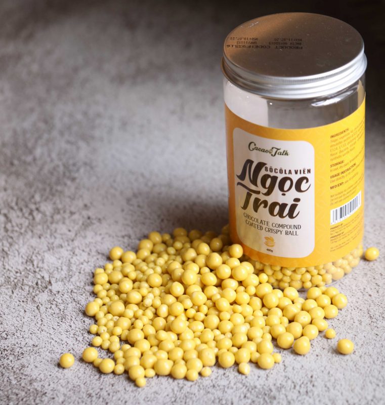 Sô Cô La Viên Ngọc Trai Màu Vàng - Hương Chuối Cacao Talk (400g) 1 Socola Vien Ngoc Trai Mau Vang
