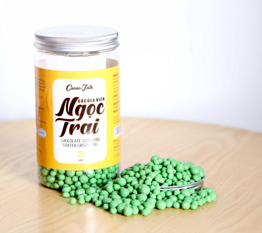 Sô Cô La Viên Ngọc Trai Màu Xanh - Hương Trà Xanh Cacao Talk (400g) 1 Socola Vien Ngoc Trai Mau Xanh