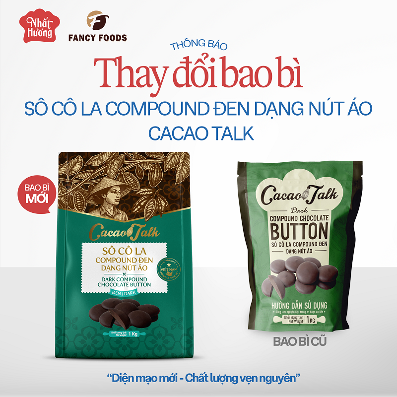 Sô Cô La Compound Đen Dạng Nút Áo Cacao Talk (1 kg) 1 Sô Cô La Compound Đen Dạng Nút Áo Cacao Talk (1 kg)