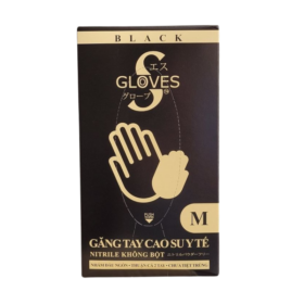 Hộp Găng Tay Silicon Màu Đen Size M (100 cái)