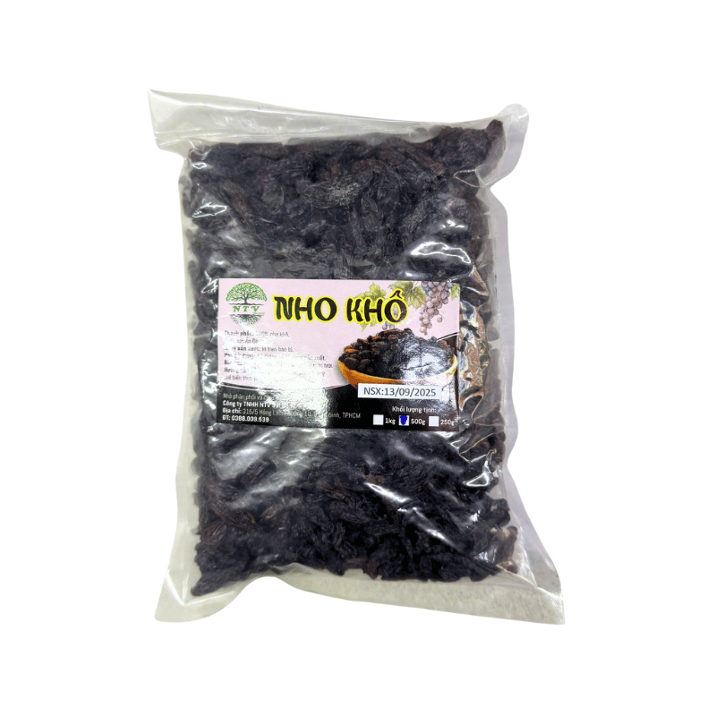 nho-kho-den-ntv-500g Nho Khô Đen NTV (500g) - Ảnh 1