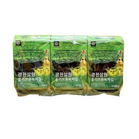 Rong Biển Nướng Vị Olive Và Trà Xanh (1 lốc - 3 gói)
