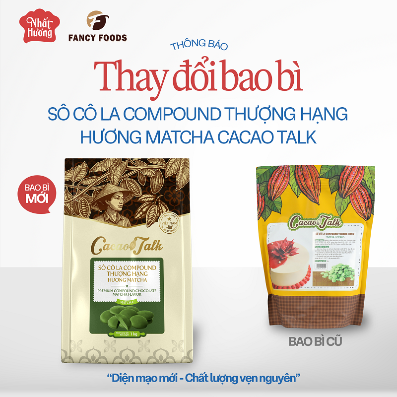 Sô Cô La Compound Thượng Hạng Hương Matcha Cacao Talk - Dạng Nút Áo (1 kg) 1 Sô Cô La Compound Thượng Hạng Hương Matcha Cacao Talk – Dạng Nút Áo (1 kg)