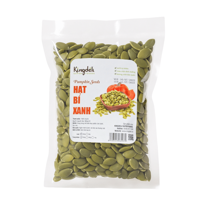 hat-bi-xanh-king Hạt Bí Tách Vỏ Kingdeli (500g) - Ảnh 1