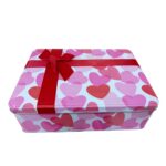 Hộp Thiếc Chữ Nhật Tim Nơ Đỏ