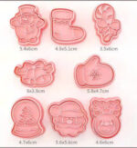 Bộ 8 Khuôn Nhấn Cookies Nhựa Hồng Noel - Ảnh 2