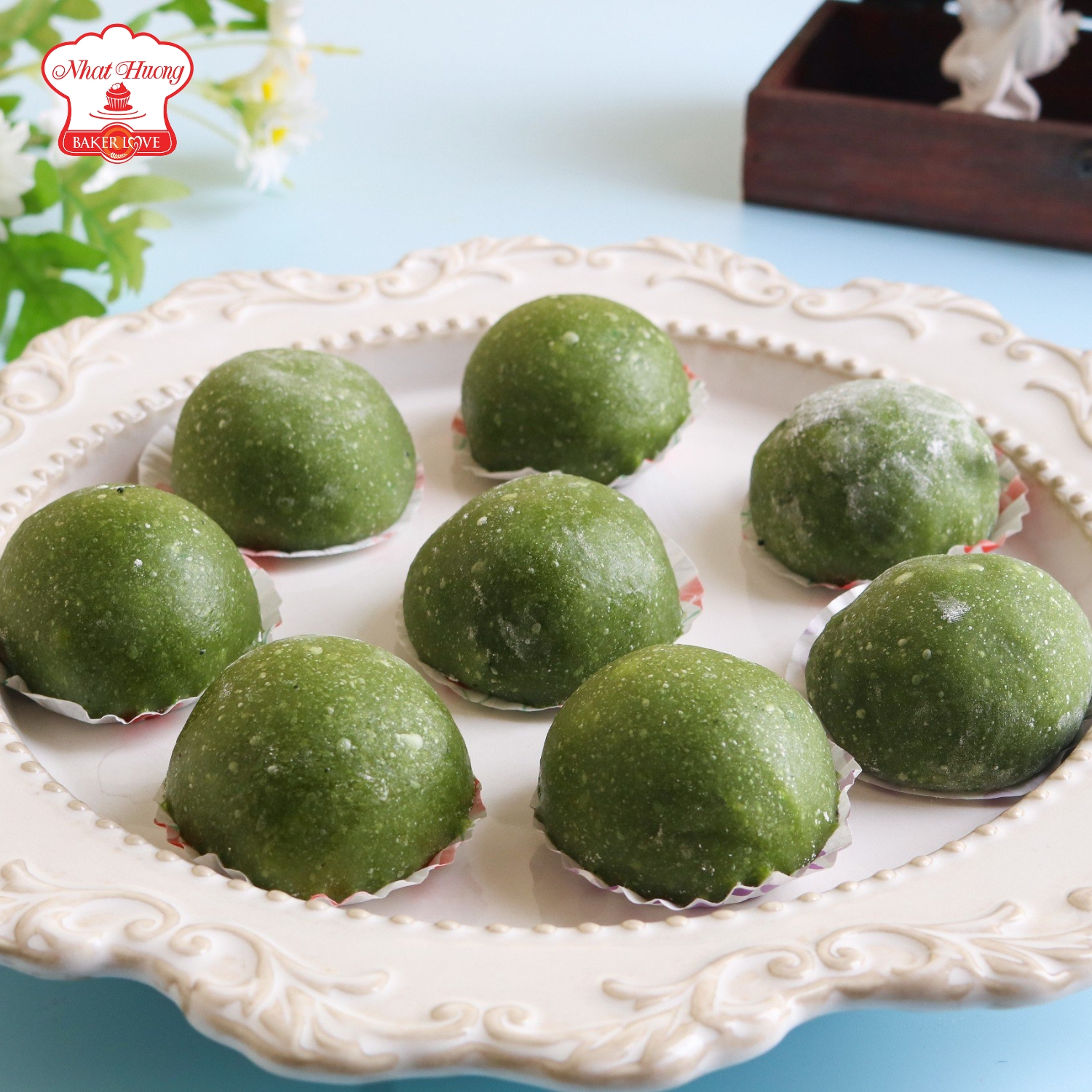 Vào bếp với 4 công thức Mochi ngon mê ly 3 Mochi matcha có màu xanh mát mắt ấn tượng