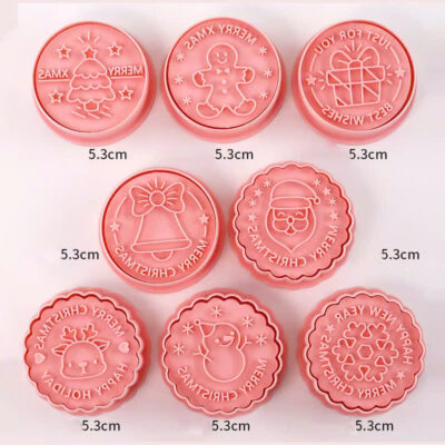 z6096146804839 f7ff9dfda6335b08e2b83c643ece300a Bộ 8 Khuôn Nhấn Cookies Nhựa Hồng Noel