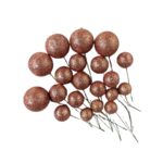 Set 4 Size Quả Châu Trang Trí Màu Nhũ Hồng Đồng (40 Quả)