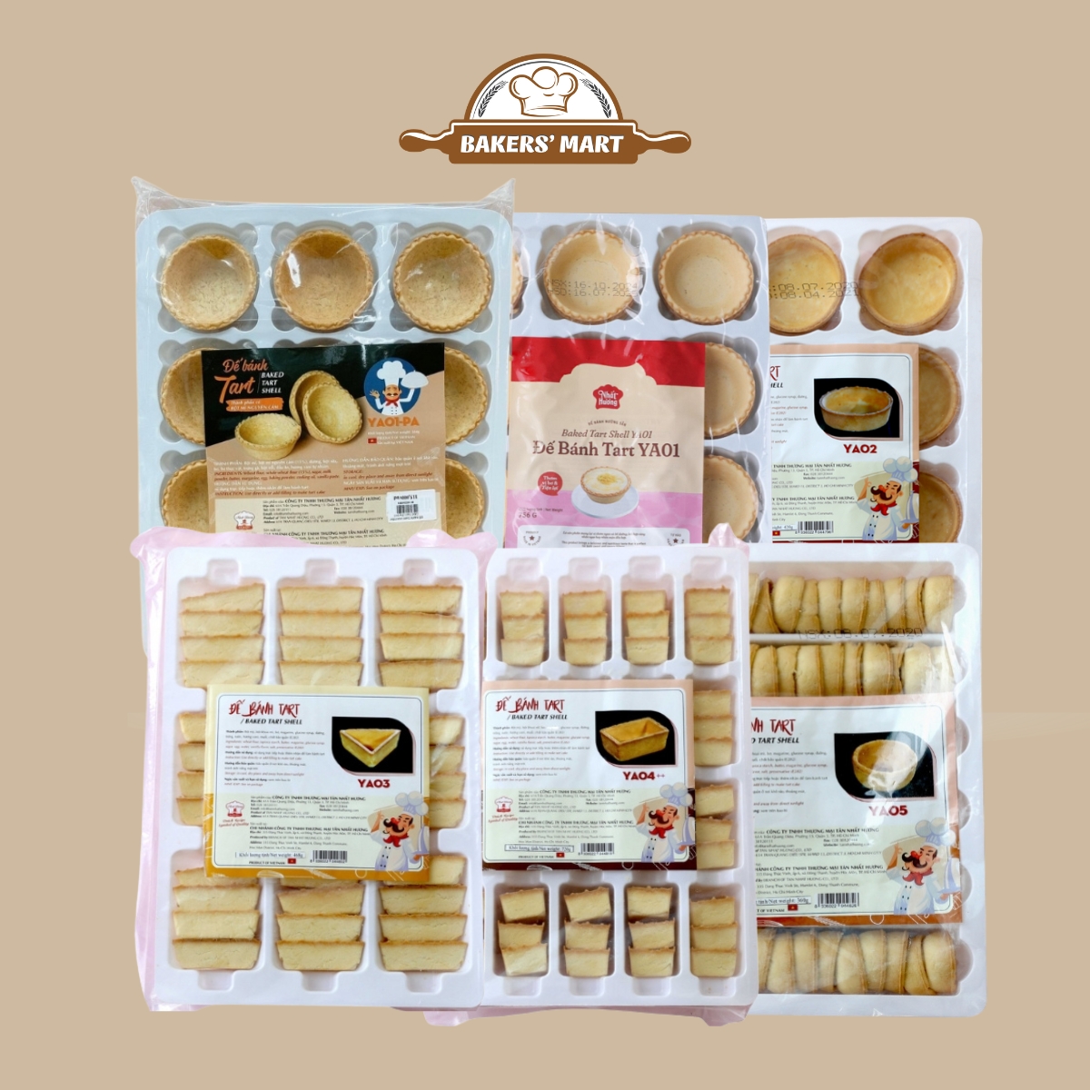 Các loại Đế Bánh Tart YA Nhất Hương