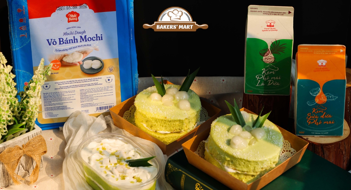 Bông Lan Mochi Cốm Kéo Sợi