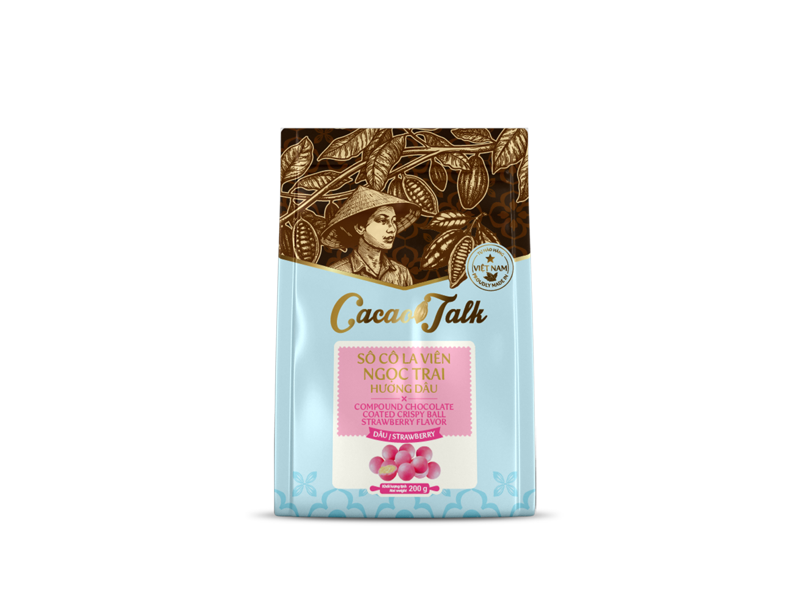 ngọc trai dâu 2 Sô Cô La Viên Ngọc Trai Hương Dâu Cacao Talk (200 g) - Ảnh 1